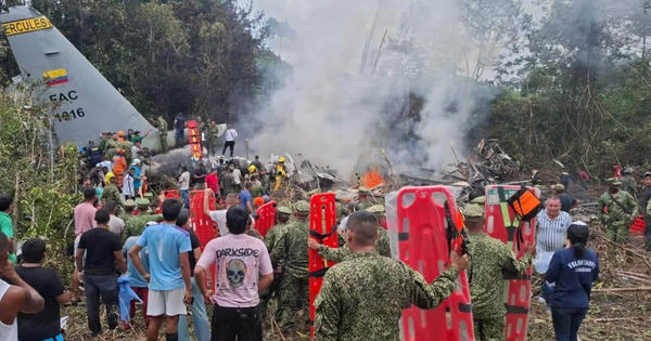 Rơi máy bay quân sự ở Colombia, lo ngại hơn 80 người thiệt mạng