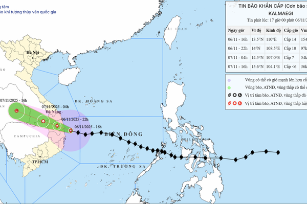 Bão số 13 giật cấp 17 trên vùng biển Đắk Lắk – Gia Lai