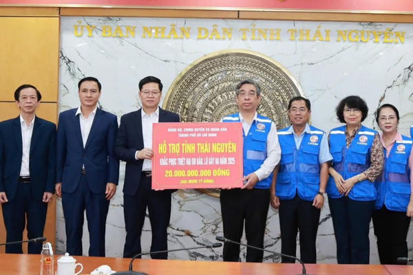 Thành phố Hồ Chí Minh hỗ trợ tỉnh Thái Nguyên 20 tỷ đồng khắc phục hậu quả thiên tai Thành phố Hồ Chí Minh hỗ trợ tỉnh Thái Nguyên 20 tỷ đồng khắc phục hậu quả thiên tai