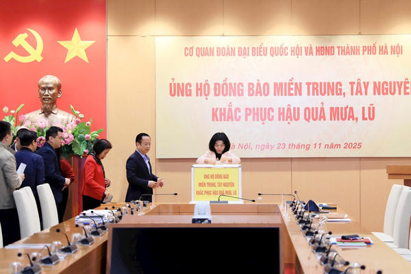 Hà Nội: Đoàn đại biểu Quốc hội và Hội đồng nhân dân phát động ủng hộ đồng bào các tỉnh miền Trung, Tây Nguyên