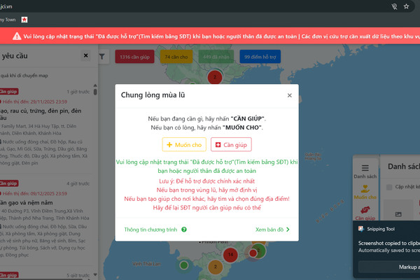Ứng dụng công nghệ để hỗ trợ người dân vùng lũ 