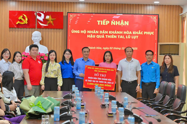 Tỉnh Thái Nguyên hỗ trợ tỉnh Khánh Hòa khắc phục hậu quả thiên tai Tỉnh Thái Nguyên hỗ trợ tỉnh Khánh Hòa khắc phục hậu quả thiên tai