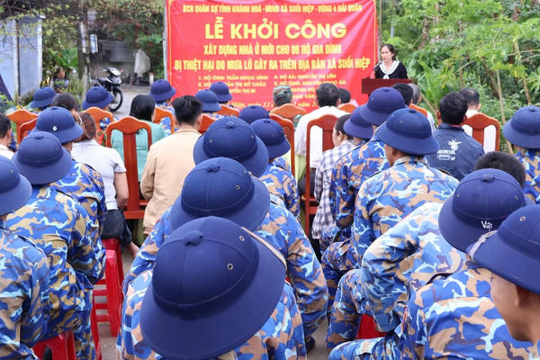 Khánh Hòa: Khởi công xây nhà ở cho các gia đình có nhà bị sập do mưa lũ