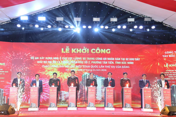 Bộ Công an khởi công dự án xây dựng nhà ở hơn 1.134 tỷ đồng cho lực lượng vũ trang Công an nhân dân tại Bắc Ninh