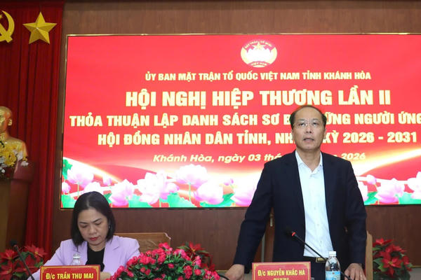 Mặt trận Khánh Hòa hiệp thương lần 2 thỏa thuận danh sách sơ bộ 110 người ứng cử đại biểu HĐND tỉnh Mặt trận Khánh Hòa hiệp thương lần 2 thỏa thuận danh sách sơ bộ 110 người ứng cử đại biểu HĐND tỉnh