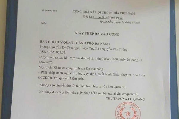 Đà Nẵng: Cảnh báo thủ đoạn giả mạo giấy phép quân sự để lừa đảo dịp Tết Bính Ngọ 2026