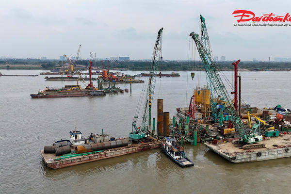 Dồn lực thi công cầu Trần Hưng Đạo xuyên Tết, quyết tâm “cán đích” vào giữa năm 2027