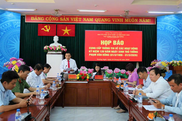 Quảng Ngãi: Họp báo Kỷ niệm 120 năm Ngày sinh Thủ tướng Phạm Văn Đồng 