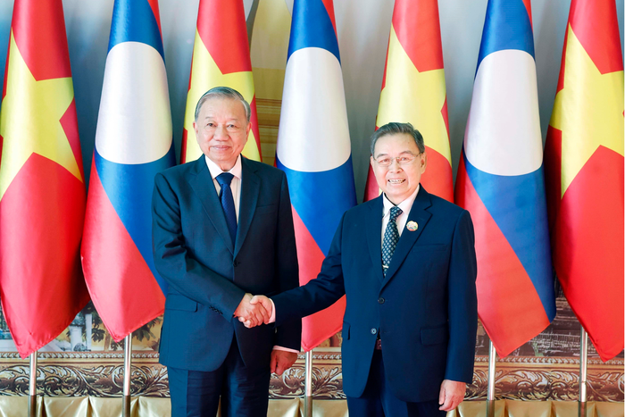 Tổng Bí thư Tô Lâm hội kiến Chủ tịch Quốc hội Lào, nâng tầm quan hệ Việt-Lào