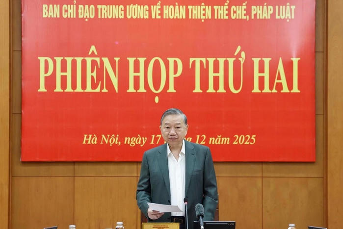 Tổng Bí thư chủ trì phiên họp Ban Chỉ đạo Trung ương về hoàn thiện thể chế, pháp luật