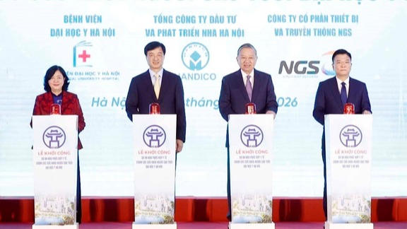 Tổng Bí thư dự Lễ khởi công dự án phức hợp y tế chăm sóc sức khỏe người cao tuổi