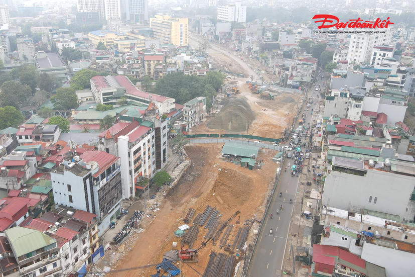 Thi công “3 ca 4 kíp” đưa Vành đai 1, đoạn Hoàng Cầu - Voi Phục hoàn thành năm 2026