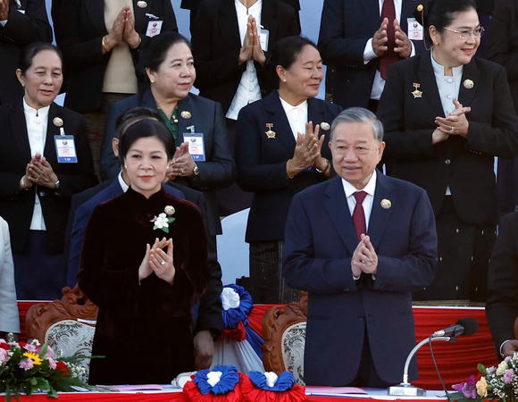 Tổng Bí thư Tô Lâm và Phu nhân dự Lễ kỷ niệm 50 năm Quốc khánh Lào