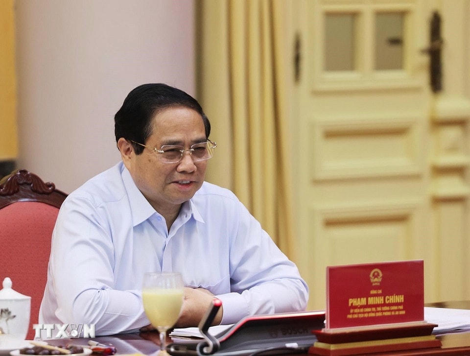 Thủ tướng Phạm Minh Chính, Phó Chủ tịch Hội đồng phát biểu. (Ảnh: Lâm Khánh/TTXVN)