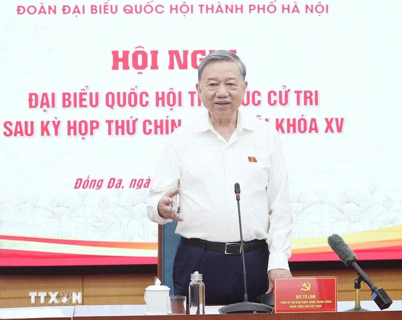 Tổng Bí thư Tô Lâm phát biểu. (Ảnh: Thống Nhất/TTXVN)