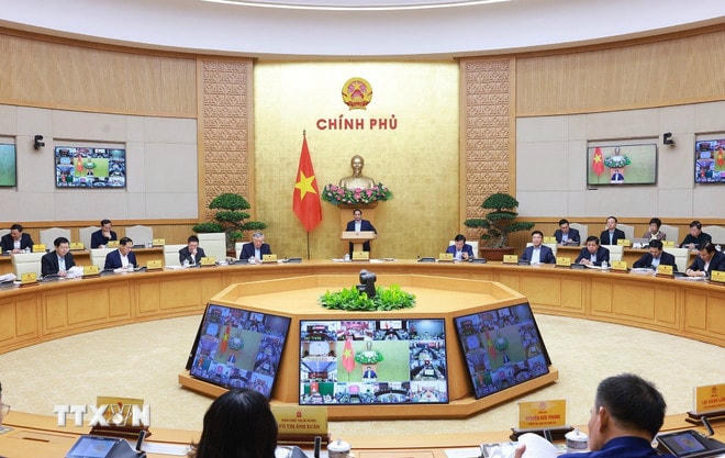 Thủ tướng Phạm Minh Chính chủ trì Phiên họp Chính phủ thường kỳ tháng 2/2025. (Ảnh: Dương Giang/TTXVN) ttxvn-thu-tuong-chu-tri-phien-hop-chinh-phu-thuong-ky-thang-22025-7887056.jpg