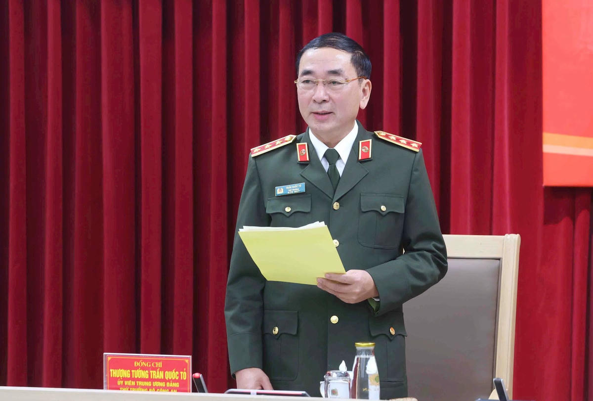 Thượng tướng Trần Quốc Tỏ, Thứ trưởng Bộ Công an phát biểu tại cuộc họp báo