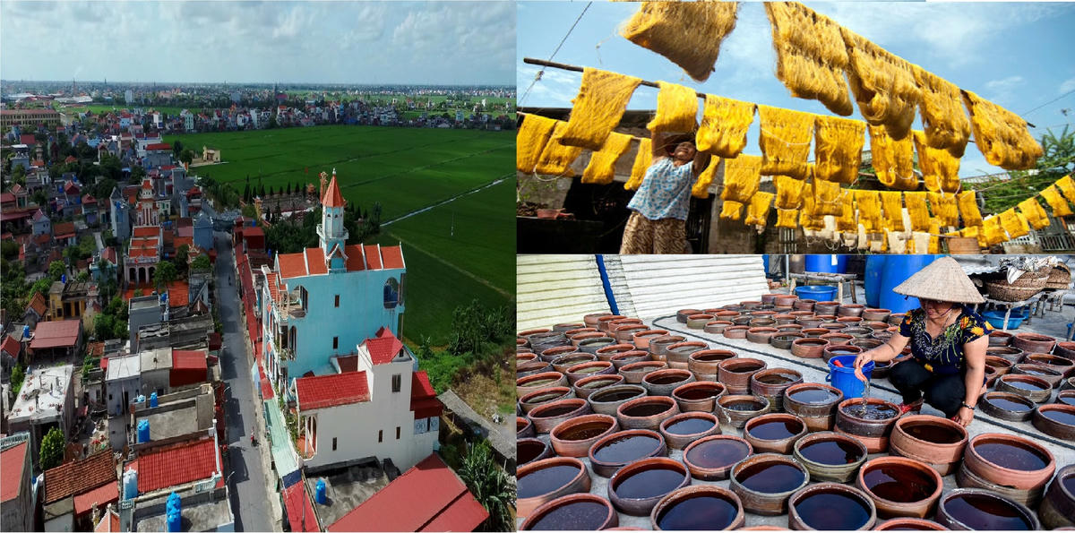 Nam Định còn được biết đến là tỉnh có vùng nông thôn trù phú. Đến nay tất cả các huyện trong tỉnh đều đã đạt chuẩn huyện Nông thôn mới, giao thông đi lại thuận tiện. Nơi đây có nhiều làng nghề, làng học nổi tiếng. Nông thôn, nông dân, ngư dân, diêm dân Nam Định đã và đang cung cấp cho xã hội nhiều sản phẩm thiết thực như gạo, các loại thủy hải sản, muối, nước mắm…Trong ảnh: Nông thôn Nam Định ngày nay; Làng nghề ươm tơ Cổ Chất (xã Phương Định, huyện Trực Ninh); Làng làm nước mắm Sa Châu (xã Giao Châu, huyện Giao Thủy).