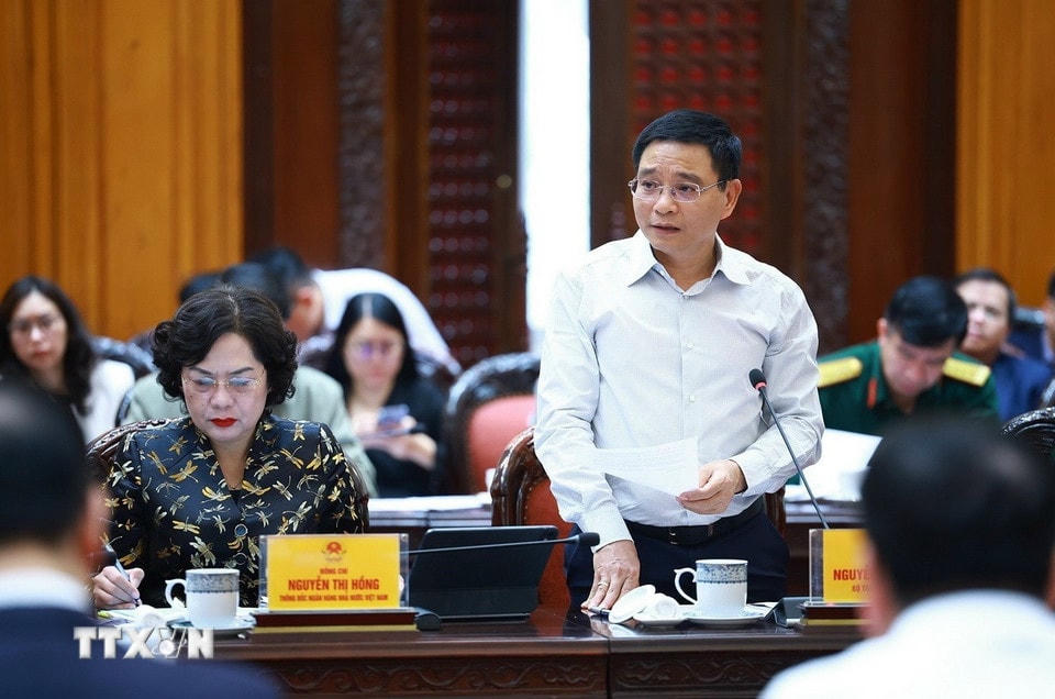 Bộ trưởng Bộ Tài chính Nguyễn Văn Thắng phát biểu. (Ảnh: Dương Giang/TTXVN)