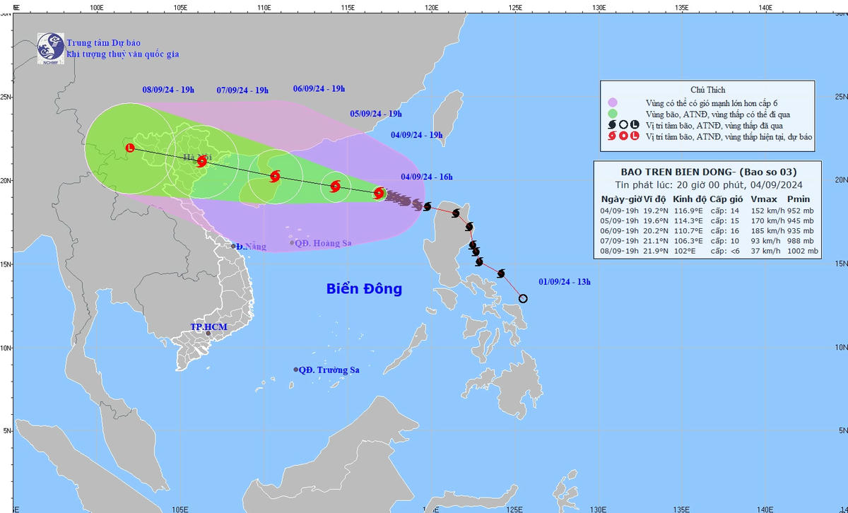 TIN BÃO TRÊN BIỂN ĐÔNG (Cơn bão số 03)