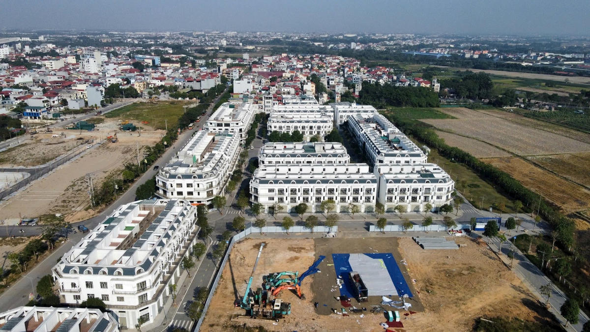 Dự án khu nhà ở xã hội xã Uy Nỗ, huyện Đông Anh, TP Hà Nội vừa được khởi công. Ảnh: Bình Minh.