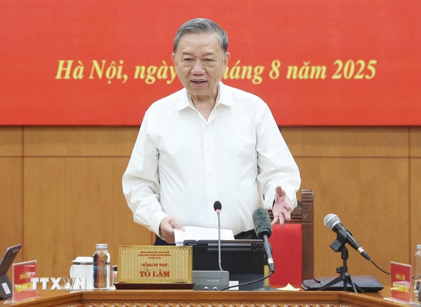 Tổng Bí thư Tô Lâm phát biểu. (Ảnh: Thống Nhất/TTXVN)