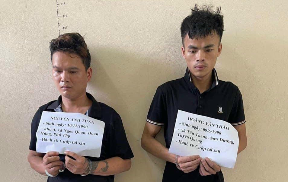 Hai tên cướp táo tợn tại CQĐT. Ảnh CACC