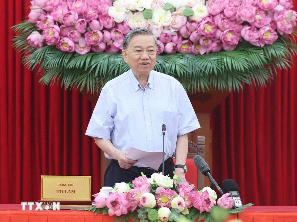 Tổng Bí thư Tô Lâm phát biểu. (Ảnh: Thống Nhất/TTXVN)