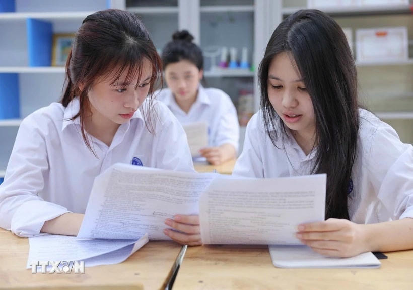 Học sinh tại một lớp học. (Ảnh: Thanh Tùng/TTXVN)