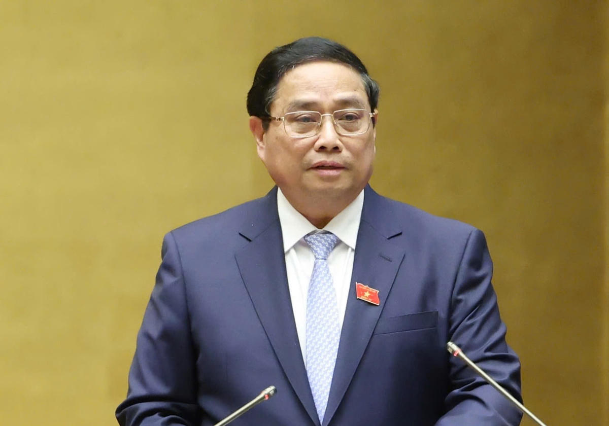 Thủ tướng Phạm Minh Chính phát biểu trước khi trả lời chất vấn (Ảnh: Quang Vinh)