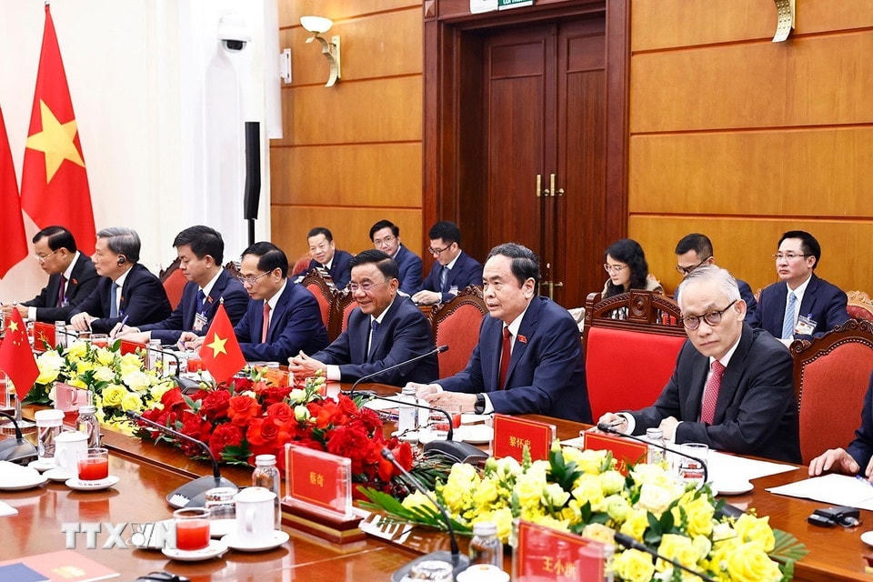 Chủ tịch Quốc hội Trần Thanh Mẫn phát biểu. (Ảnh: Doãn Tấn/TTXVN)