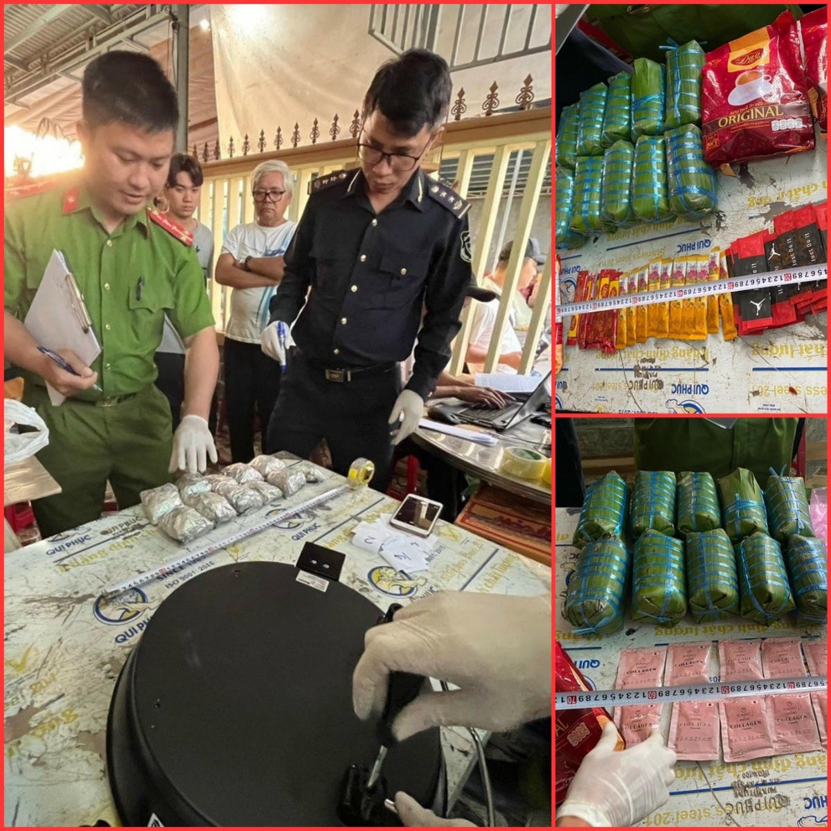 Ma túy được cất giấu tinh vi trong lòng các nồi nướng điện, trong các cuộn lá xanh giả dạng các đòn chả, trong các bao cà phê…