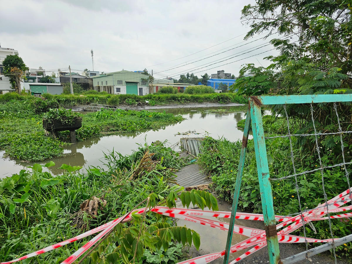 Cây cầu bị nước lớn cuốn trôi.