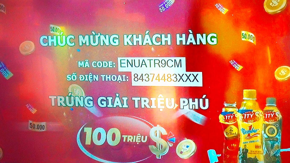 Mã số dự thưởng trúng giải 100 triệu đồng lần thứ 7 trong chương trình “Xé ngay trúng liền” hè năm nay.