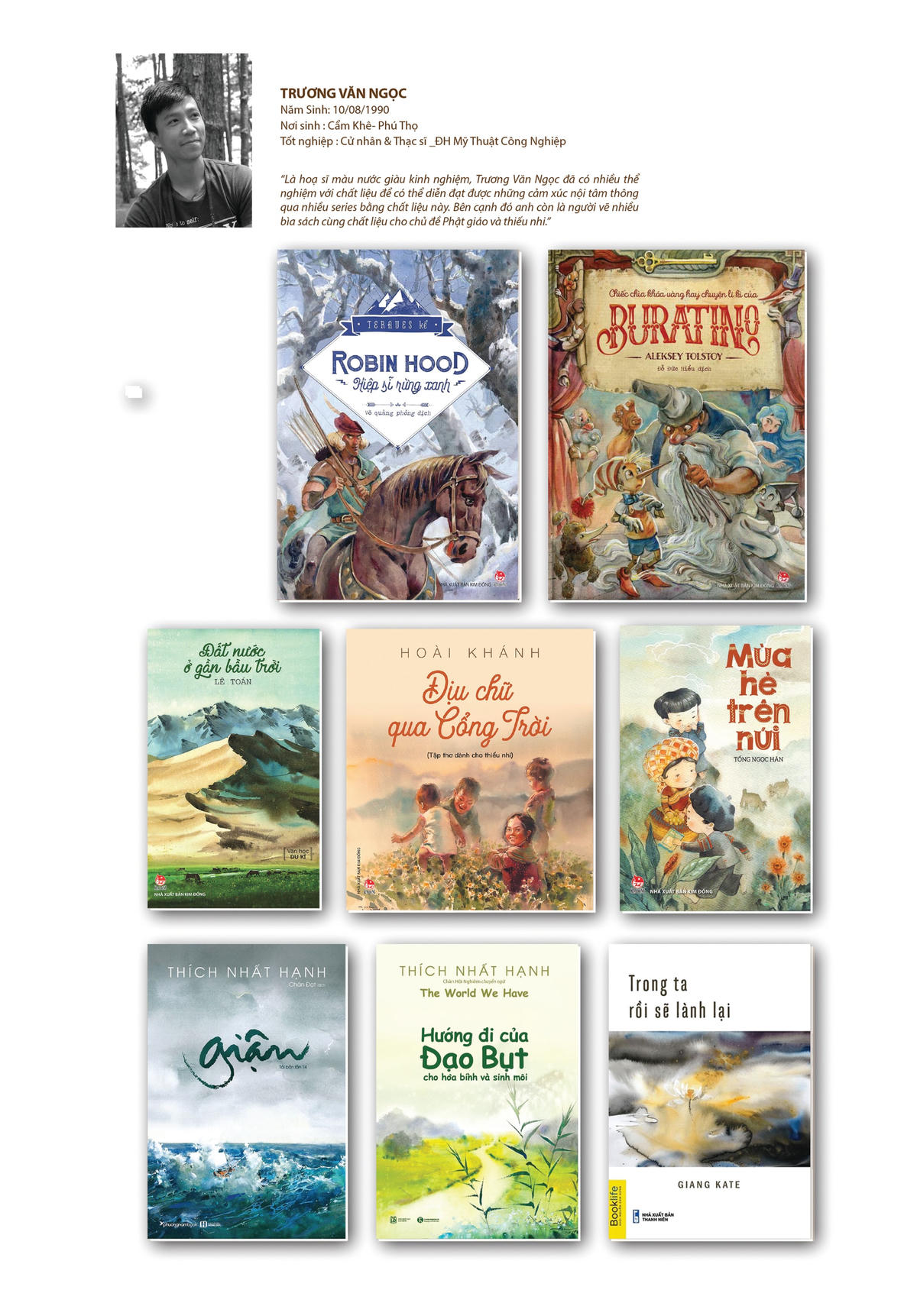Một số bìa sách của họa sĩ Trương Văn Ngọc.  