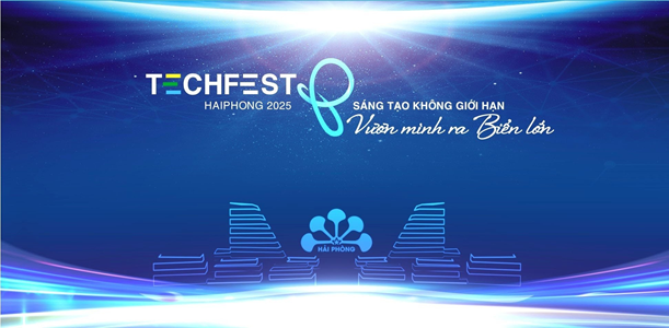 Bộ nhận diện của Techfest Hải Phòng 2025. Ảnh: Sở Khoa học công nghệ thành phố.