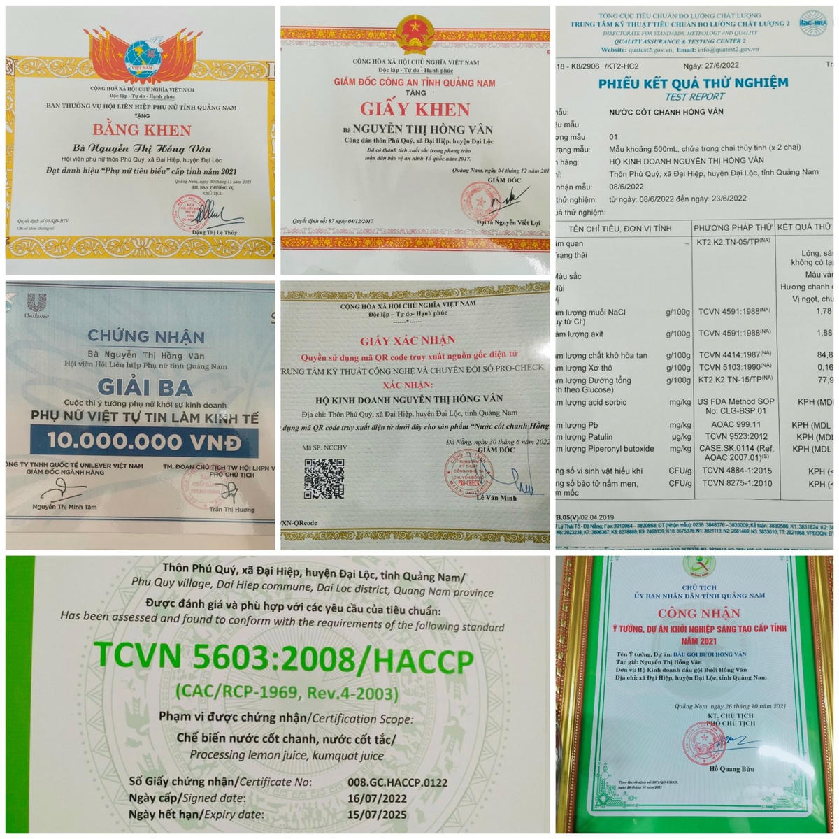 Kết quả sự nỗ lực và cố gắng của chị Nguyễn Thị Hồng Vân được các cấp, các ngành ghi nhận.