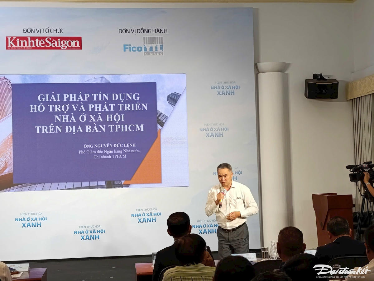 Ông Nguyễn Đức Lệnh - Phó Giám đốc Ngân hàng Nhà nước - Chi nhánh TPHCM cho biết, tiêu chuẩn xanh là xu hướng tất yếu trong xây dựng NƠXH hiện nay. (Ảnh: Hồng Phúc).