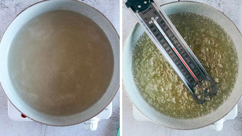 Nấu nước đường.