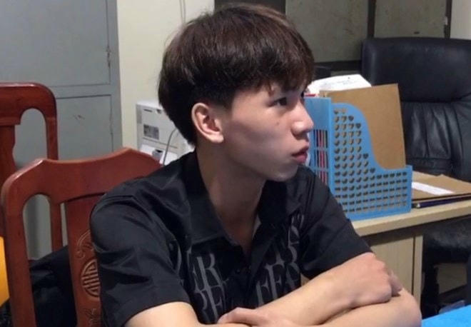 Đạt tại cơ quan Công an. Ảnh: Công an cung cấp.