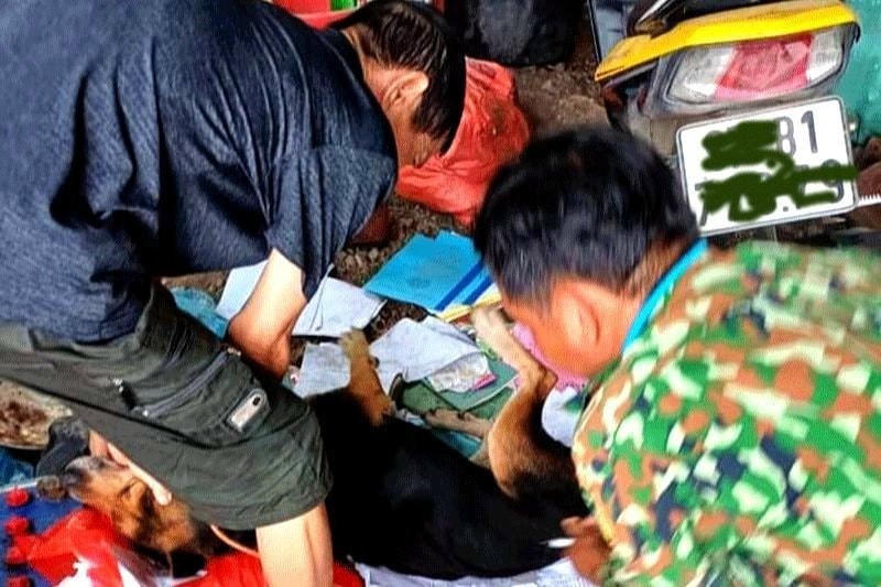 Người dân huyện Ngân Sơn tiêm phòng dại cho vật nuôi. Ảnh: BK.