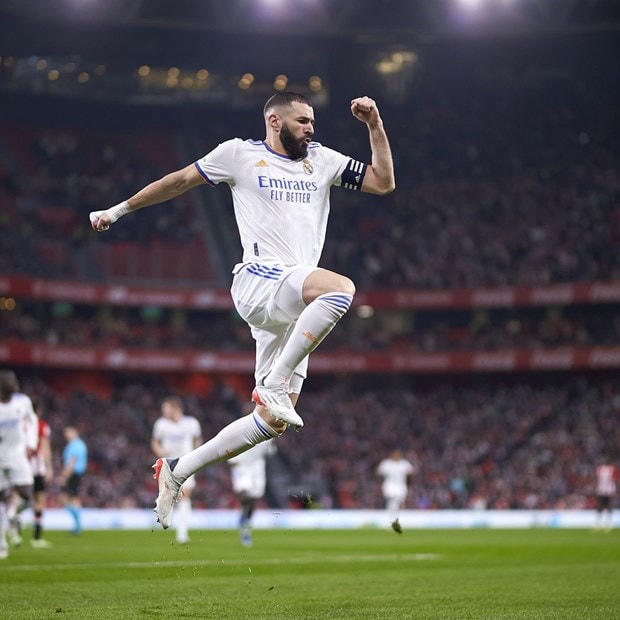 Benzema tiếp tục bùng nổ ở mùa giải này. (Nguồn: Getty Images).