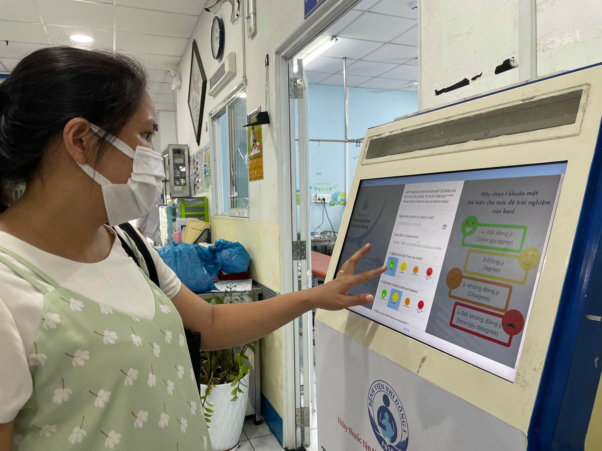Một số bệnh viện thực hiện lấy ý kiến về sự hài lòng của người bệnh.