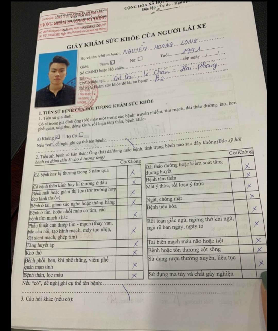 Giấy khám sức khoẻ tại phòng khám Kỳ Đồng