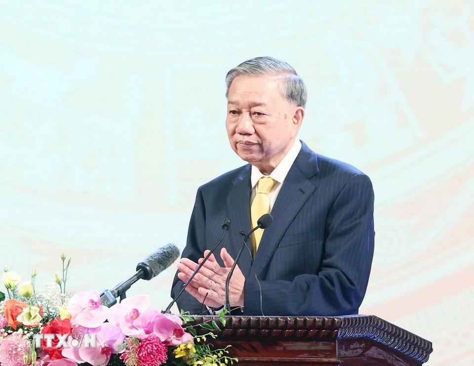 Tổng Bí thư Tô Lâm phát biểu. (Ảnh: Thống Nhất/TTXVN)