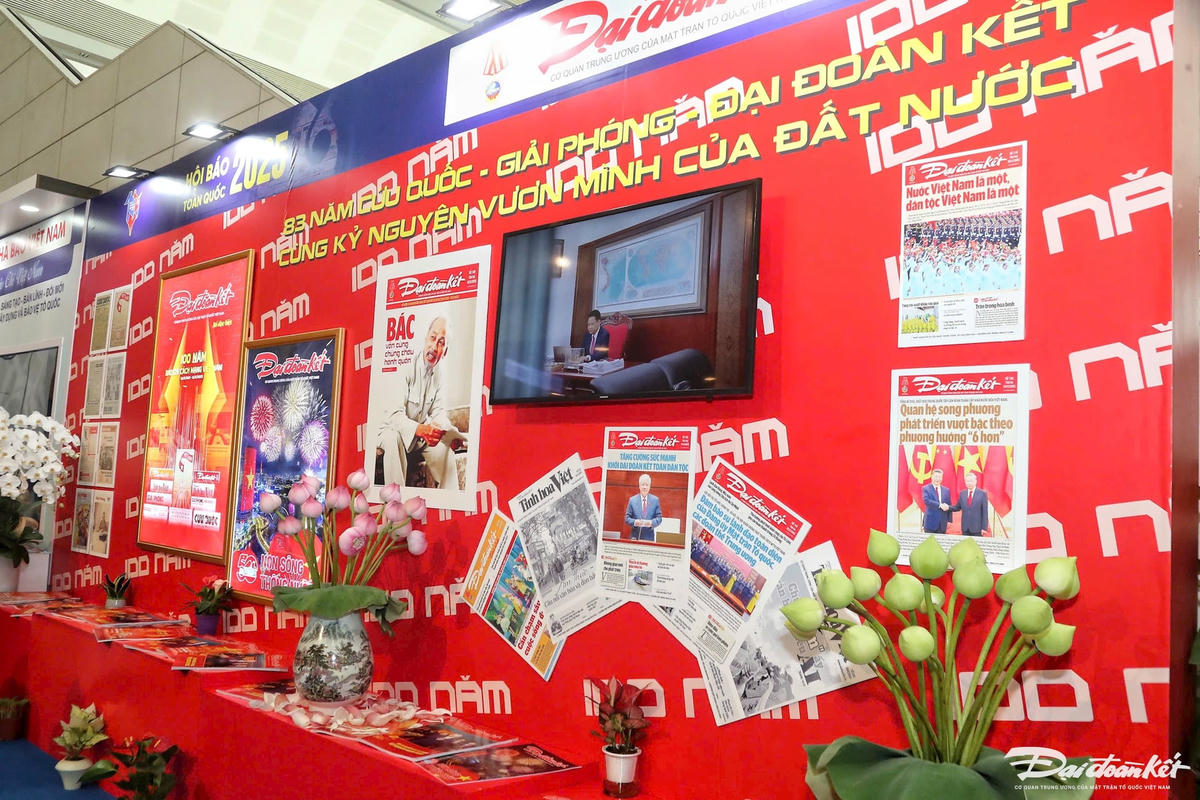 Gian trưng bày của Báo Đại Đoàn Kết tại Hội báo toàn quốc 2025. Ảnh: Lê Khánh