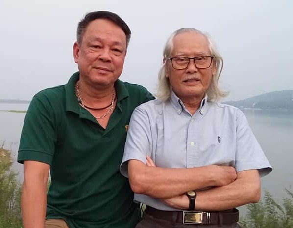 Nhà văn Vân Thảo với tác giả bài viết.