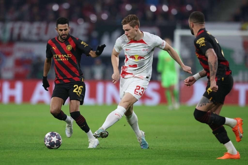 RB Leipzig tấn công nhỉnh hơn Man City ở nửa đầu hiệp hai (Ảnh: GI).