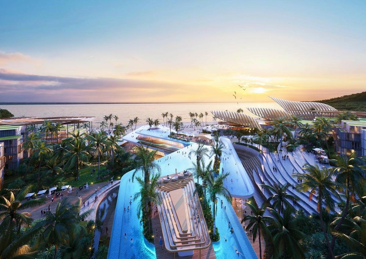 Tương lai, Bãi Sao sẽ là bãi biển của lễ hội, thương mại và chất nghỉ dưỡng khác biệt. Ảnh phối cảnh minh họa