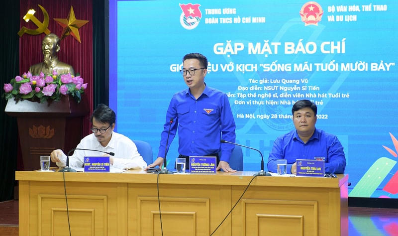 Bí thư Trung ương Đoàn, Phó Chủ nhiệm Thường trực Ủy ban quốc gia về Thanh niên Việt Nam Nguyễn Tường Lâm phát biểu.